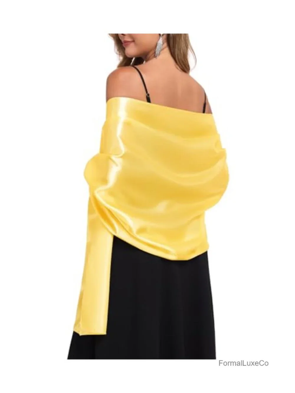 Satin Wrap Shawl for Evening Dresses Wedding Guest Long Scarf Pashmina